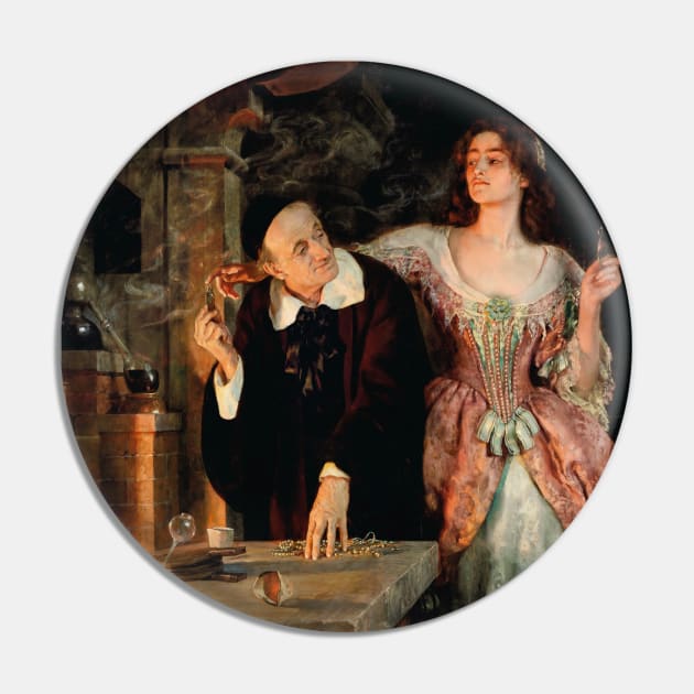 The Laboratory by John Collier Pin by Classic Art Stall