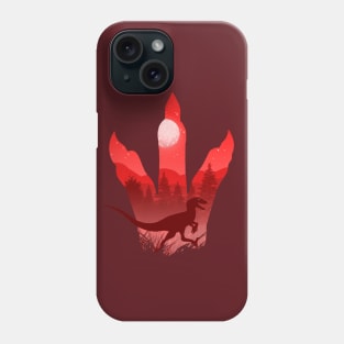 Utahraptor Silhouette Red Dino Lover Gift Phone Case