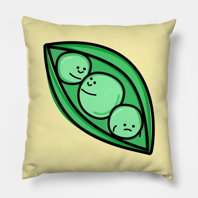 Cute Peas Pillow by happyfruitsart