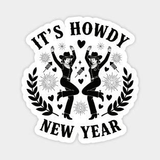 Howdy New Year Cowgirl Fun Magnet