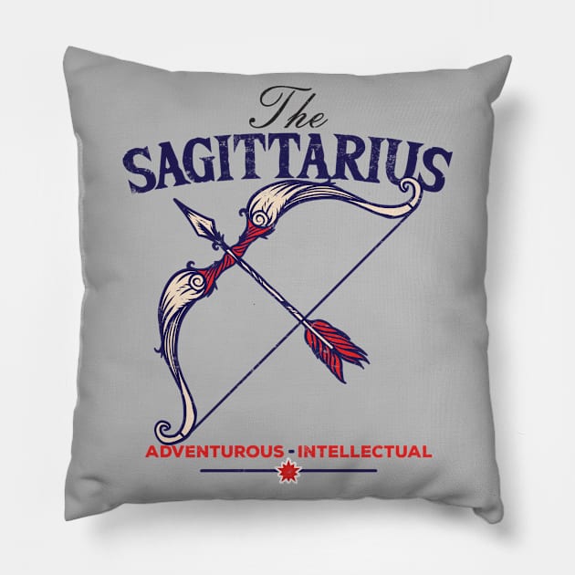 The Sagittarius Astrology Sign Archer and Main Traits - Adventurous - Intellectual Pillow by mixmetshirt