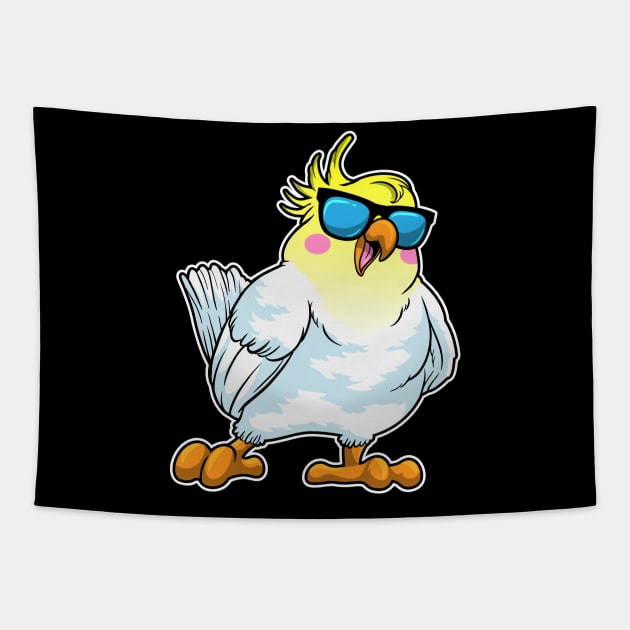 Parrot with Sunglasses Tapestry by Markus Schnabel