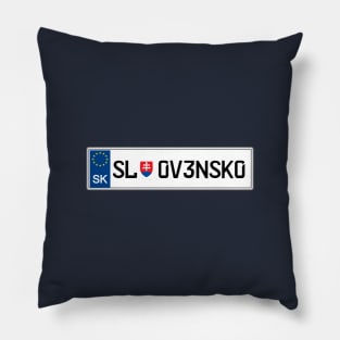 Slovakia car registration plate Pillow