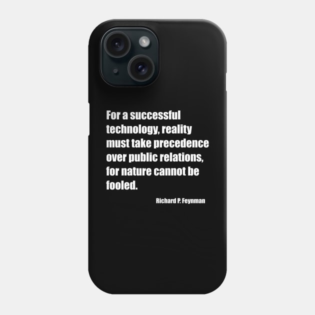 FRONT/BACK Feynman Successful Technology White Phone Case by Freethinkers of Colorado Springs