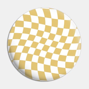 Twisted Checkered Square Pattern - Beige Tones Pin