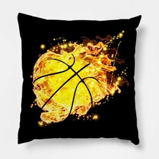 Basketball on Fire Pillow