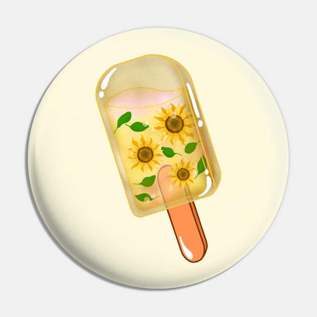 Fresh Sunflowers Ice Pop Pin by Kimprut