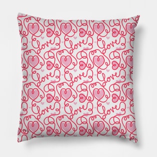 Love One Line Pattern Pillow