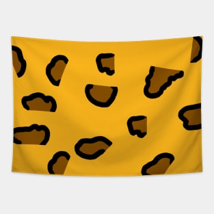 Brown and Yellow Leopard Print Tapestry