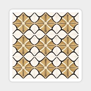 Moroccan-Inspired Floral Tile Pattern in Neutral colors Magnet