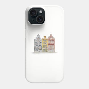 Watercolor sketch of Amsterdam houses Phone Case