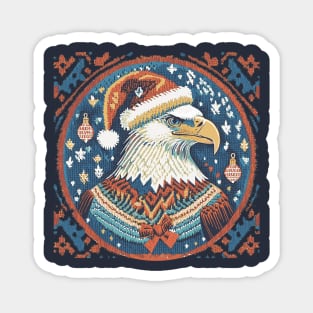 Eagle wearing his Ugly Christmas Sweater Magnet