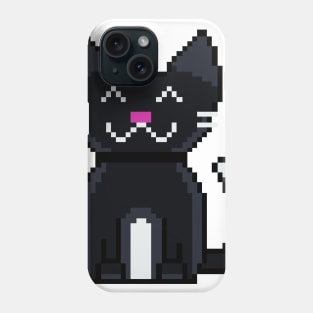 Black Cat Pixel Art 8 bit Phone Case
