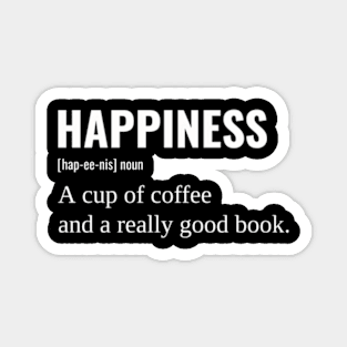 Hapess Noun With Coffee And Book Magnet