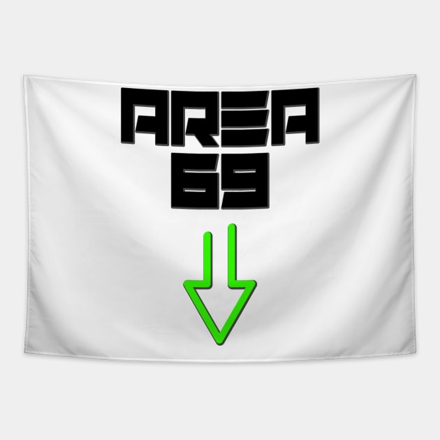 UFO Alien Area 69 Tapestry by GreenGuyTeesStore