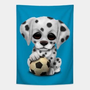 Cute Dalmatian Puppy Dog With Football Soccer Ball Tapestry
