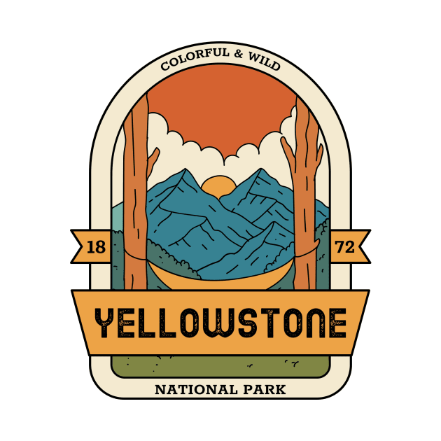 Yellowstone national park hiking camping outdoors outdoorsman by Tip Top Tee's