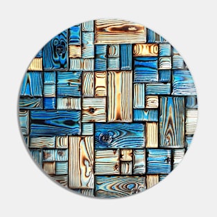 Escape (blue burned wood art) Pin