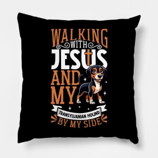 Jesus and dog - Transylvanian Hound Pillow