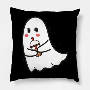 Boo-tea-full bobba tea ghost Pillow