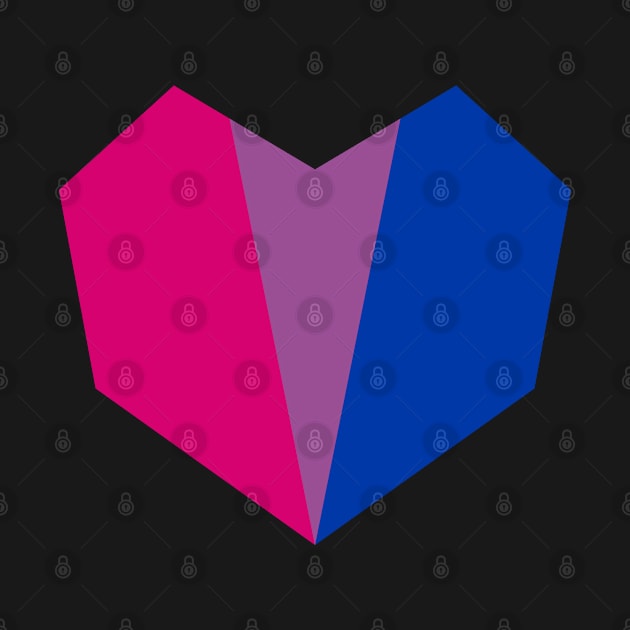 Bisexual Pride Flag Geometric Heart by Bunny Prince Design