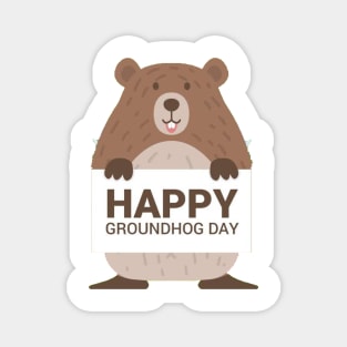 Cute Respect The Groundhog Funny Groundhog Day T-Shirt Magnet