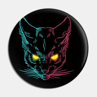 Cyber Demon Cat Pin