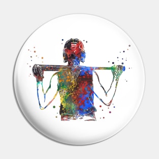 Girl Softball Player Pin