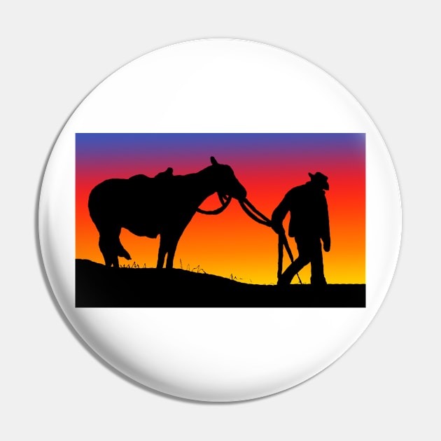 cowboy sunset Pin by Shyflyer