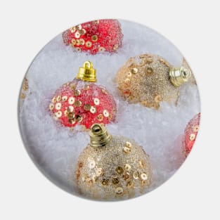 Red and Gold Christmas baubles Pin