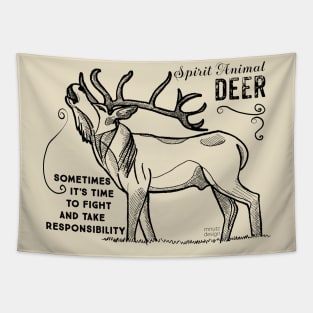 Spirit animal - Deer - black Tapestry