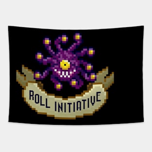 Roll Initiative Beholder 8 Bit Retro Pixel Art Tapestry