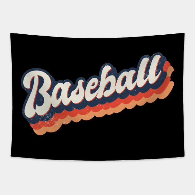 Vintage Baseball Awesome Retro Vintage Baseball Tapestry