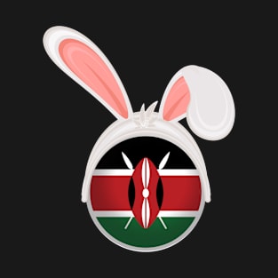 happy easter Kenya bunny ears flag cute designs T-Shirt