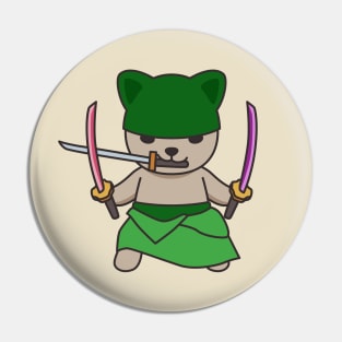 Three Sword Style Zoro Cat Pin