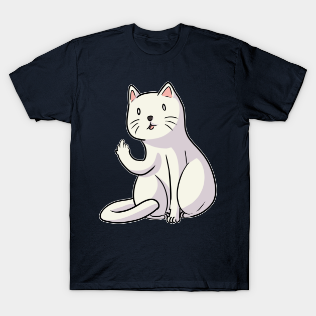 cat t shirt flipping off