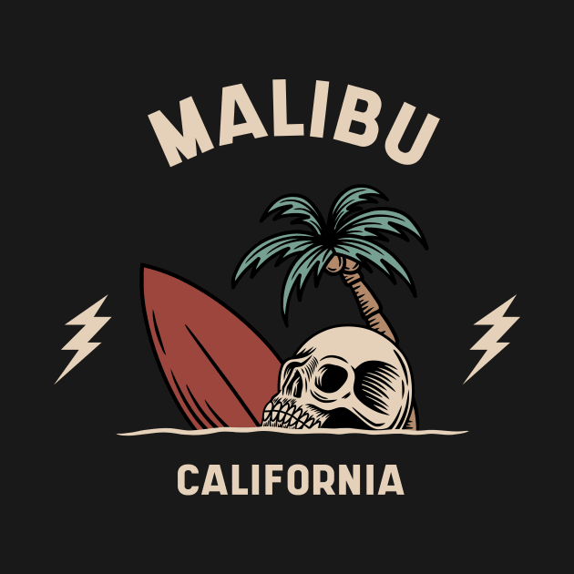 Vintage Surfing Malibu, California by SLAG_Creative