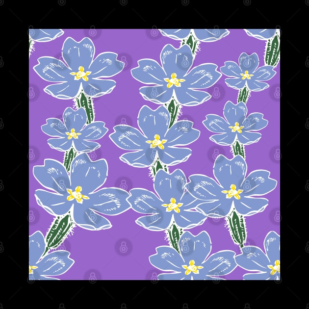 Primroses in Amethyst Color Background by aybe7elf