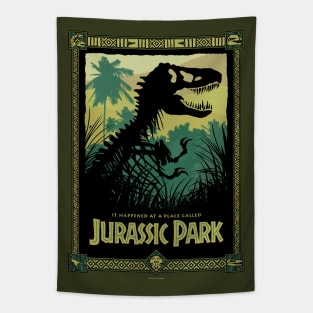 It Happened At A Place Called Jurassic Park (Green) Tapestry