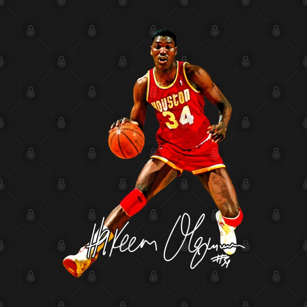 Hakeem Olajuwon The Dream Basketball Legend Signature Vintage Retro 80s 90s Bootleg Rap Style by CarDE