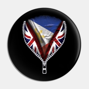 Filipino Flag  Philippines Flag zipped British Flag - Gift for Filipino From Philippines Pin