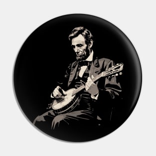 Abraham Lincoln Banjo Player Funny Founding Fathers Pin