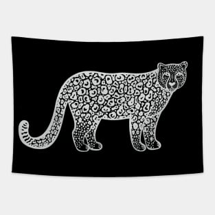 Snow Leopard - hand drawn animal lovers big cat design Tapestry