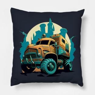 Vintage Ride: A Nostalgic Truck Design. An old truck Pillow