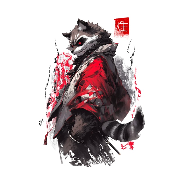 Raccoon japanese style by NemfisArt