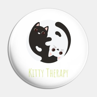 Kitty Therapy My Cat Is My Therapist Zen Yin Yang Cats Pin