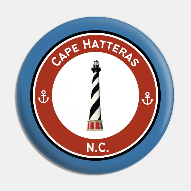 Cape Hatteras Lighthouse Red Circle Pin by Trent Tides