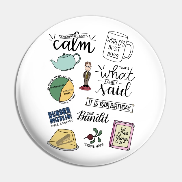 The Office TV Show Art Pin by lettersofjoy