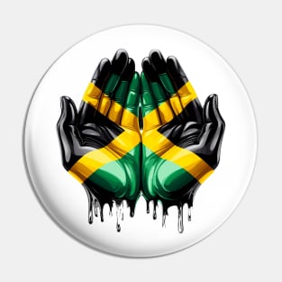 Jamaica Flag Hands Pin