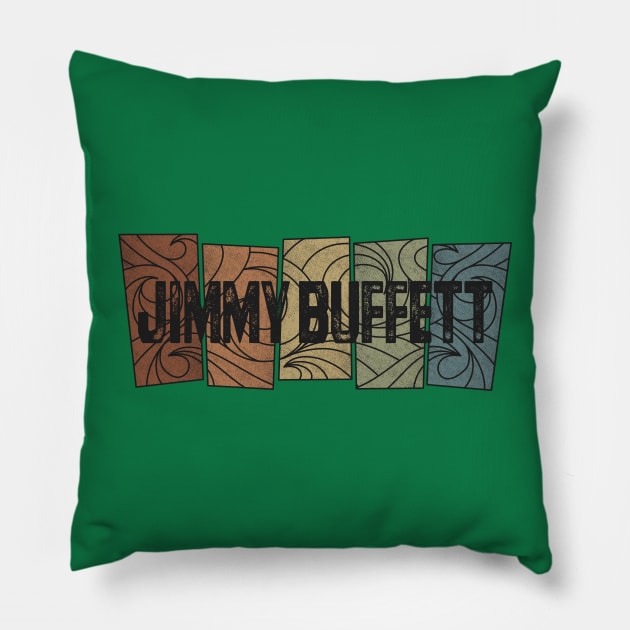 Jimmy Buffett Retro Pattern Pillow by besomethingelse